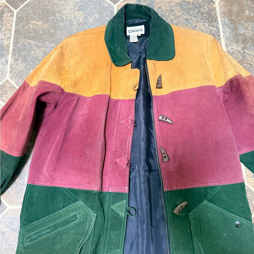 Ganni Colorblock Jacket in Green, Purple, and Tan - Picture 4 of 10